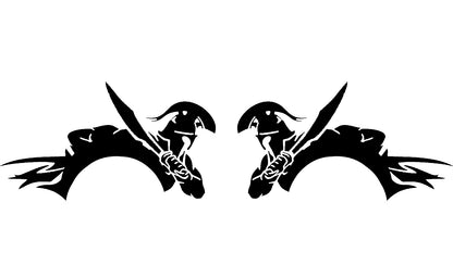 gladiator warrior side decals for dodge challenger 2008 to 2023 models 