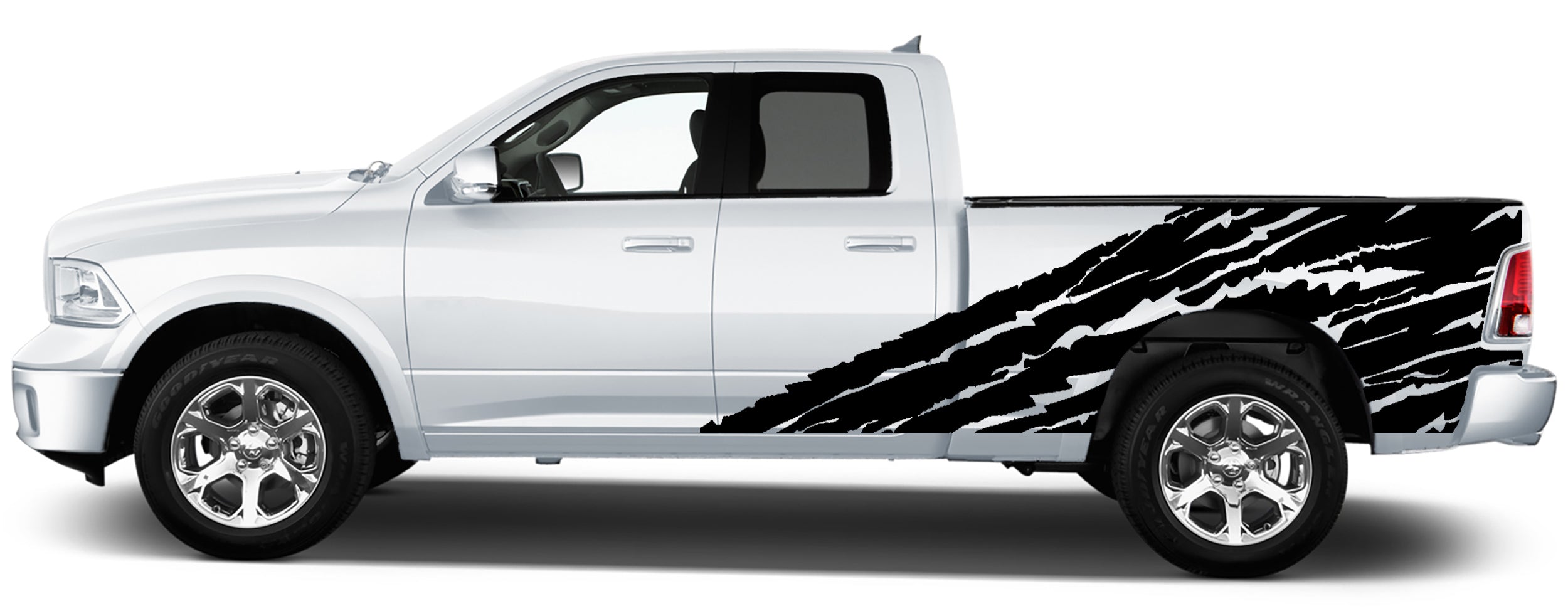 half side shred side graphics for dodge ram 2008 to 2018 models black