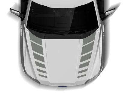 hash stripes hood decals for ford f 150 2015 to 2023 models gray