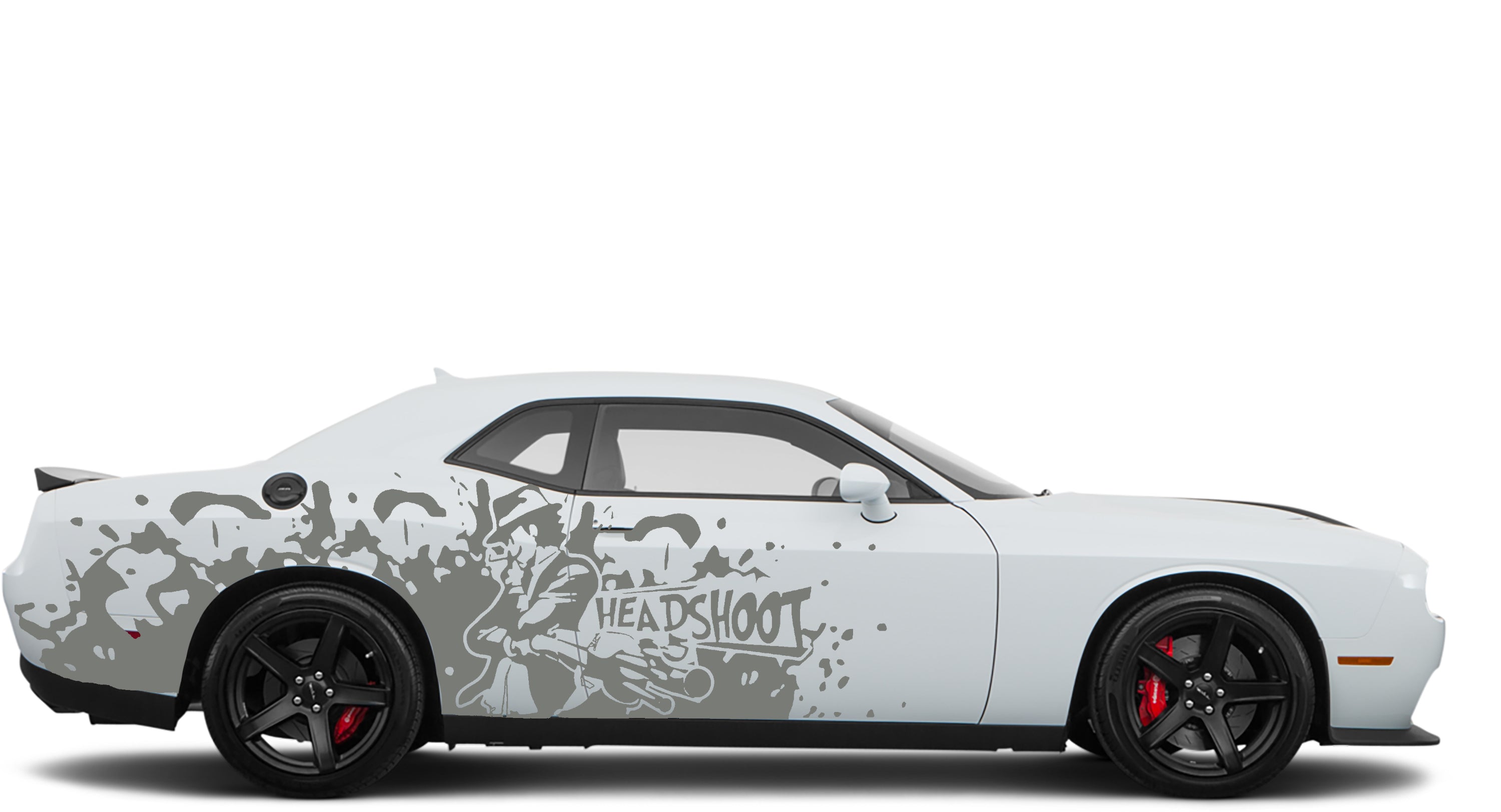 head shoot side decals for dodge challenger 2008 to 2023 models gray