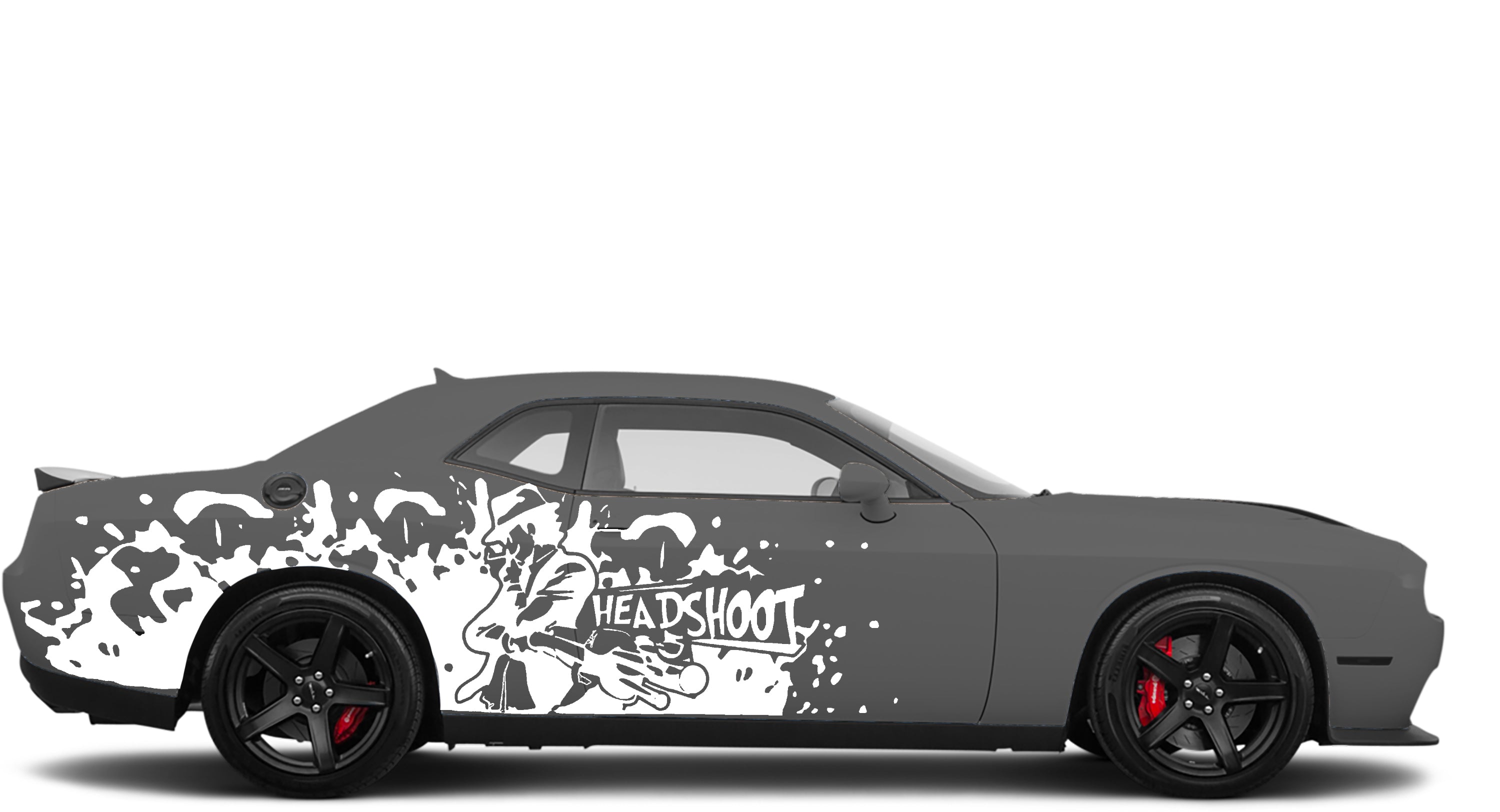 head shoot side decals for dodge challenger 2008 to 2023 models white