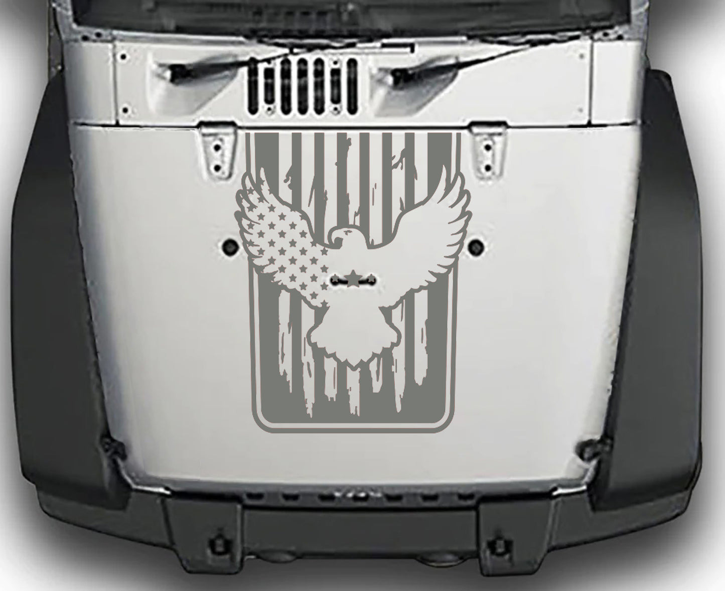 Jeep Wrangler JK Eagle Flag Hood Decal : Vinyl Graphics Kit fits (2007-2018)