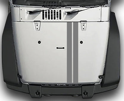 Jeep Wrangler JK Rally Style Hood Stripes : Vinyl Graphics Kit fits (2007-2018)