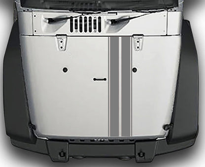 Jeep Wrangler JK Rally Style Hood Stripes : Vinyl Graphics Kit fits (2007-2018)