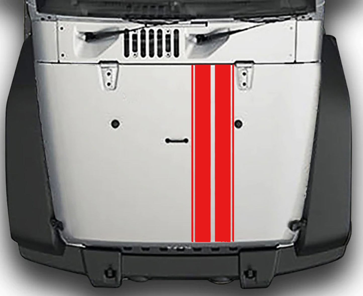 Jeep Wrangler JK Rally Style Hood Stripes : Vinyl Graphics Kit fits (2007-2018)
