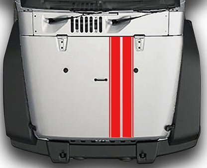Jeep Wrangler JK Rally Style Hood Stripes : Vinyl Graphics Kit fits (2007-2018)