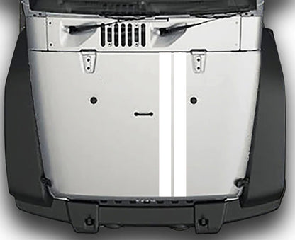 Jeep Wrangler JK Rally Style Hood Stripes : Vinyl Graphics Kit fits (2007-2018)