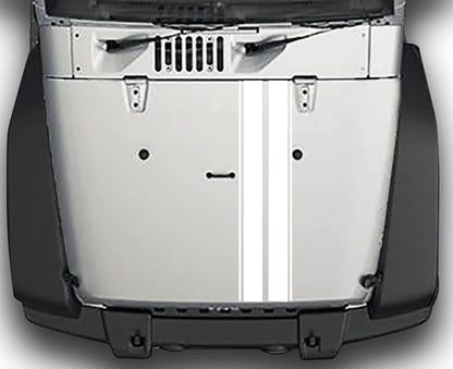 Jeep Wrangler JK Rally Style Hood Stripes : Vinyl Graphics Kit fits (2007-2018)