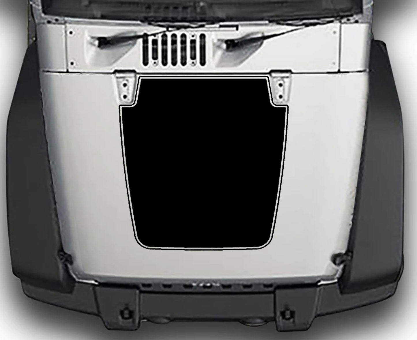 Jeep Wrangler JK Blackout Hood Decal : Vinyl Graphics Kit fits (2007-2018)