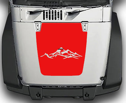 Jeep Wrangler JK Blackout Hood Decal : Vinyl Graphics Kit fits (2007-2018)