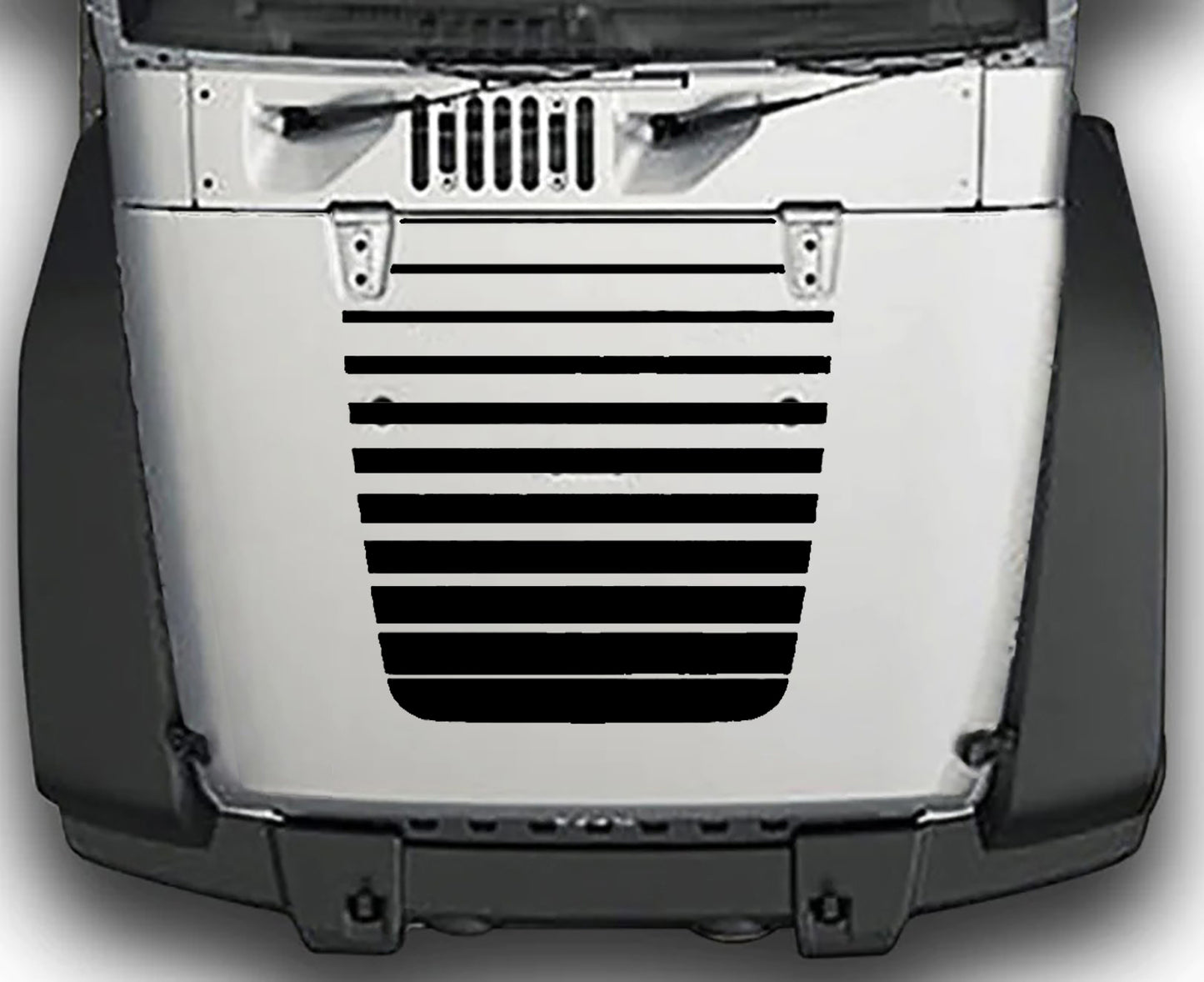 Jeep Wrangler JK Blackout Hood Decal : Vinyl Graphics Kit fits (2007-2018)