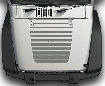 Jeep Wrangler JK Blackout Hood Decal : Vinyl Graphics Kit fits (2007-2018)