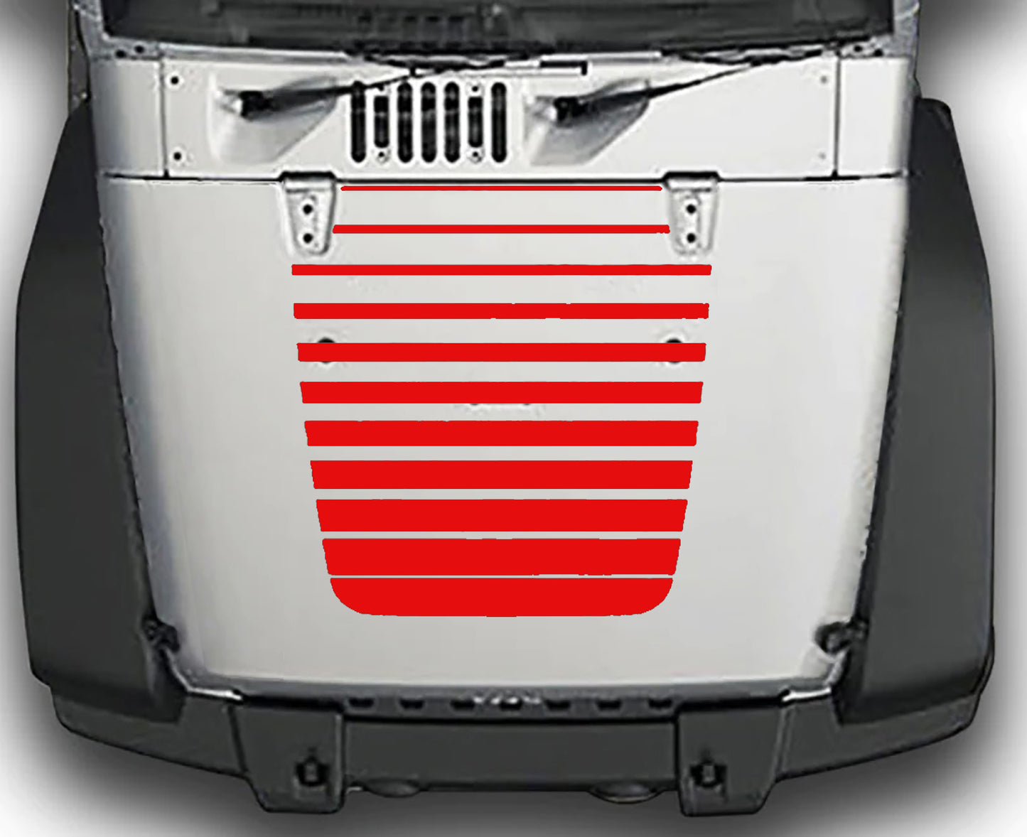 Jeep Wrangler JK Blackout Hood Decal : Vinyl Graphics Kit fits (2007-2018)