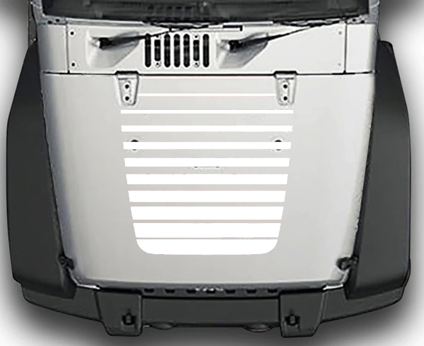 Jeep Wrangler JK Blackout Hood Decal : Vinyl Graphics Kit fits (2007-2018)