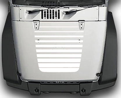 Jeep Wrangler JK Blackout Hood Decal : Vinyl Graphics Kit fits (2007-2018)