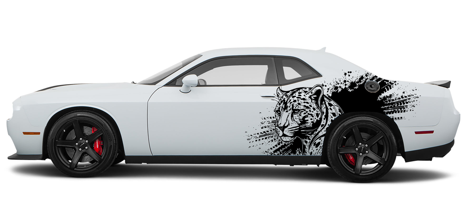Dodge Challenger Leopard Splash Side Decals (Pair) : Vinyl Graphics Kit Fits (2008-2023)