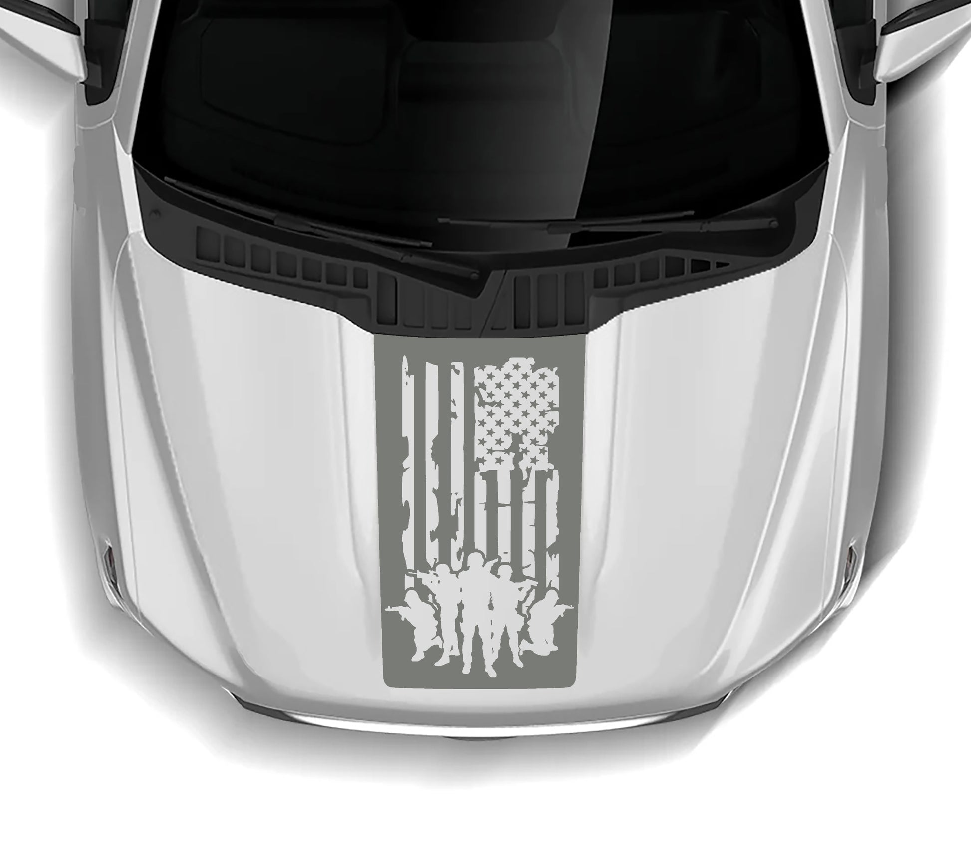 merica defend patriot flag hood decal for ford f 150 2021 to 2023 models gray