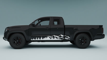 Mountain and Trees Rocker Panel decals graphics for Toyota Tundra