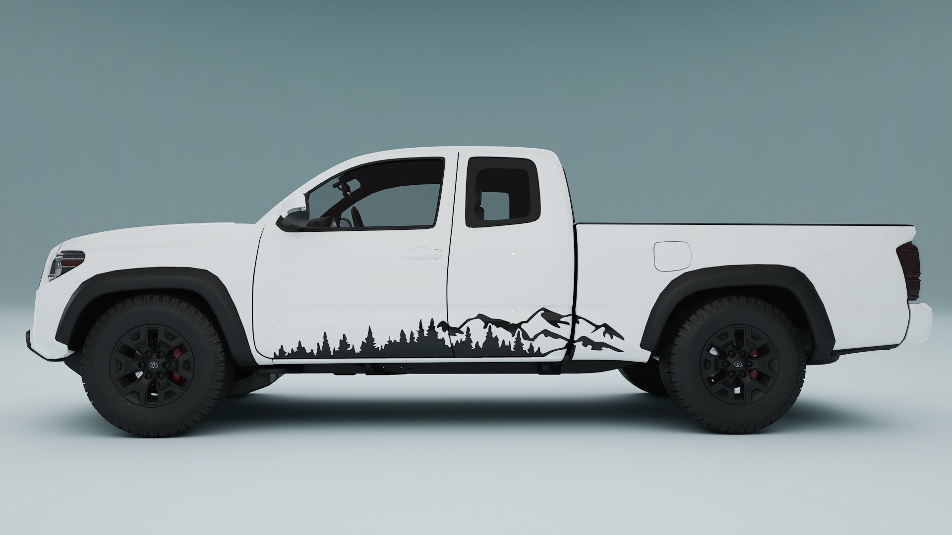 Mountain and Trees Rocker Panel decals graphics for Toyota Tundra
