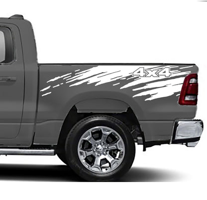 Dodge Ram Mud Slinger 4x4 Bed Decals (Pair) : Vinyl Graphics Kit Fits (2019-2023)