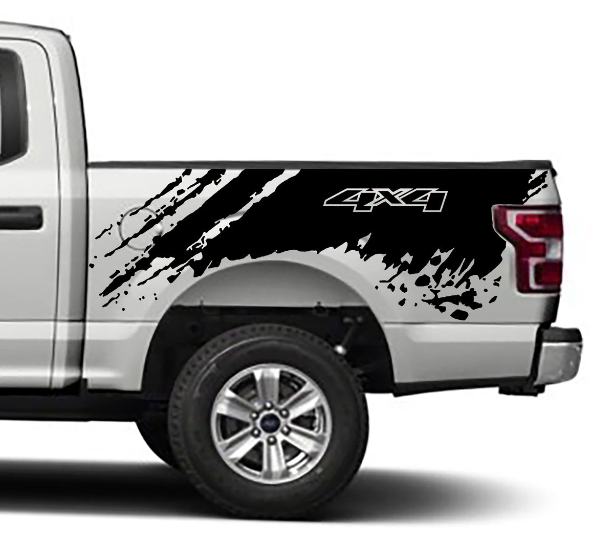 Ford F-150 Mud Splash 4x4 Bed Decals (Pair) : Vinyl Graphics Kit Fits