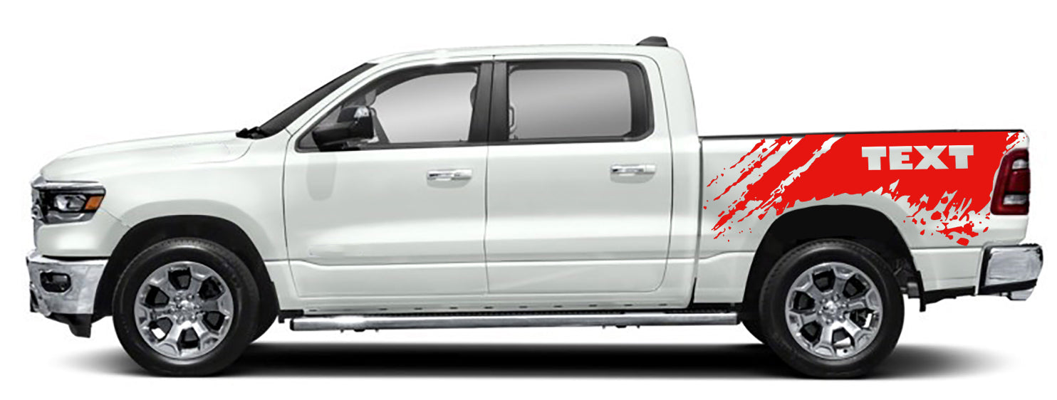 Dodge Ram Mud Splash Bed Decals (Pair) : Vinyl Graphics Kit Fits (2019-2023)