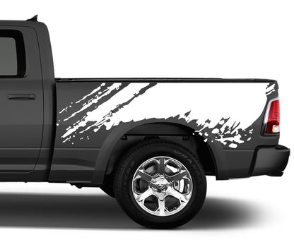 mud splash bed graphics for dodge ram 2008 to 2018 models white