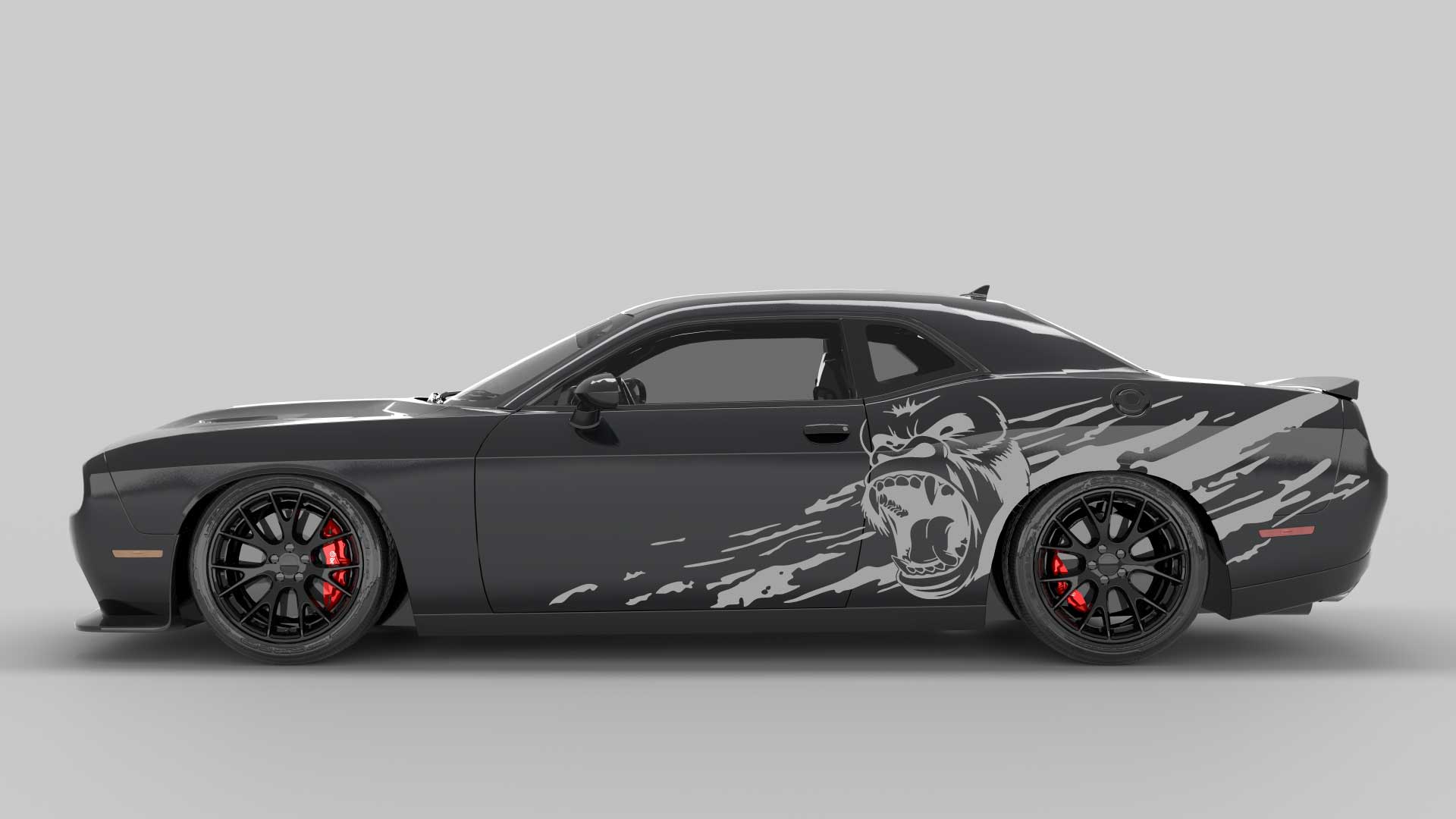 Monkey style mud splash side decals graphics compatible with Dodge Challenger