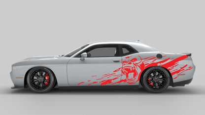 Monkey style mud splash side decals graphics compatible with Dodge Challenger