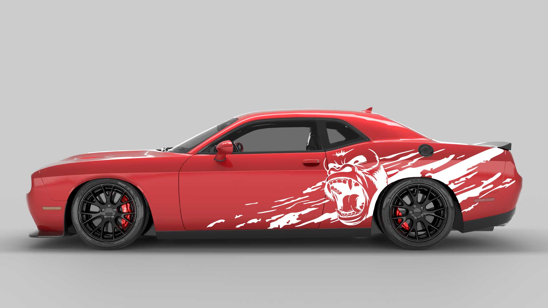 Monkey style mud splash side decals graphics compatible with Dodge Challenger