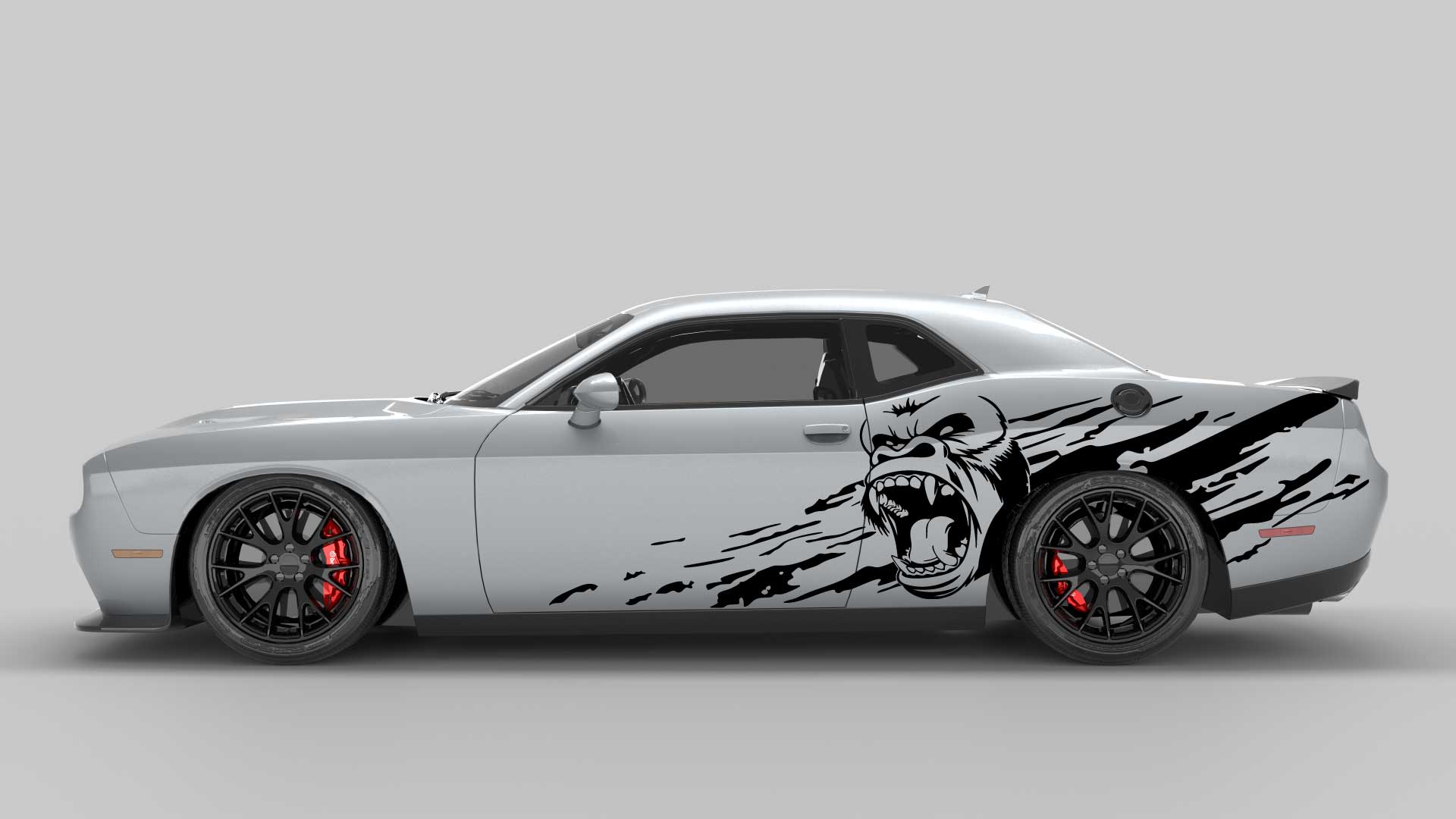 Monkey style mud splash side decals graphics compatible with Dodge Challenger