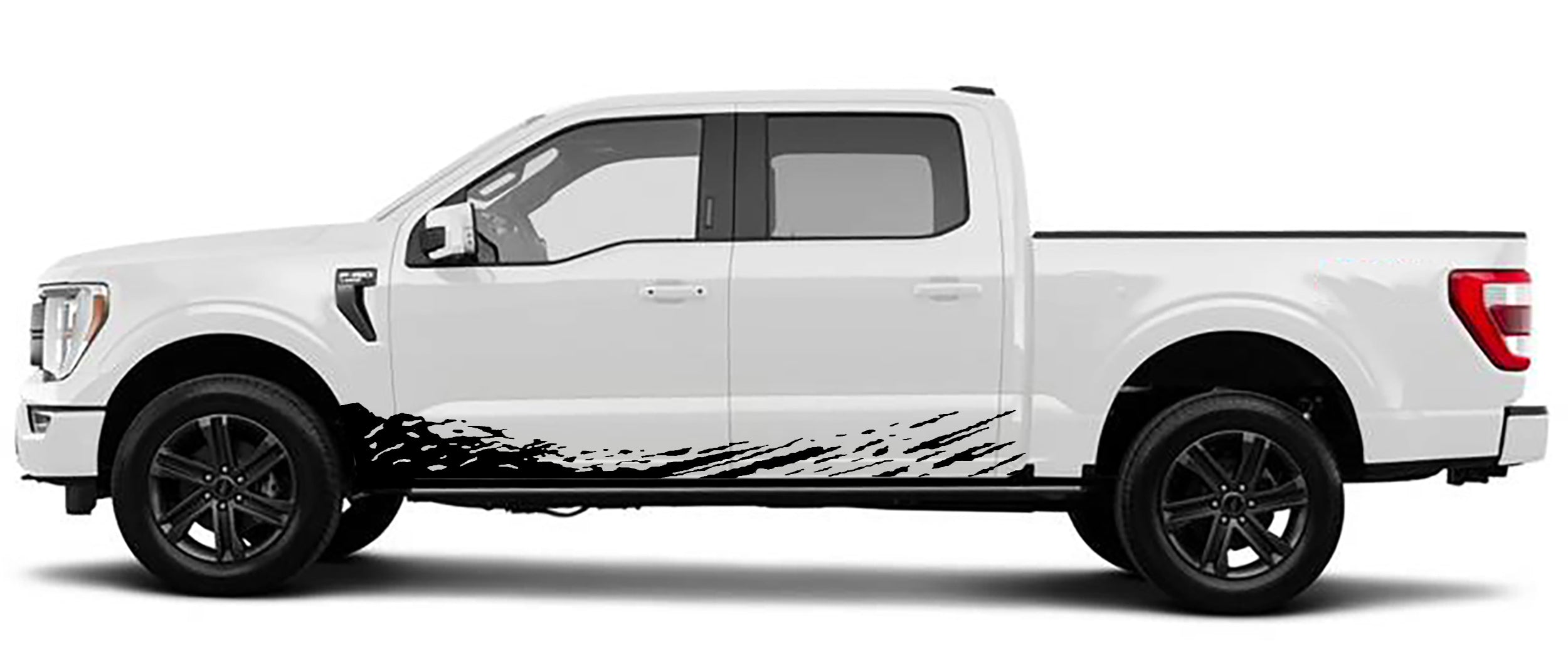 Ford F-150 Mud Splash Rocker Stripes Decals (Pair) : Vinyl Graphics Kit Fits (2021-2023)