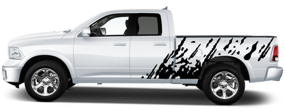 Dodge Ram Mud Splash Side Decals (Pair) : Vinyl Graphics Kit Fits (2009-2018)