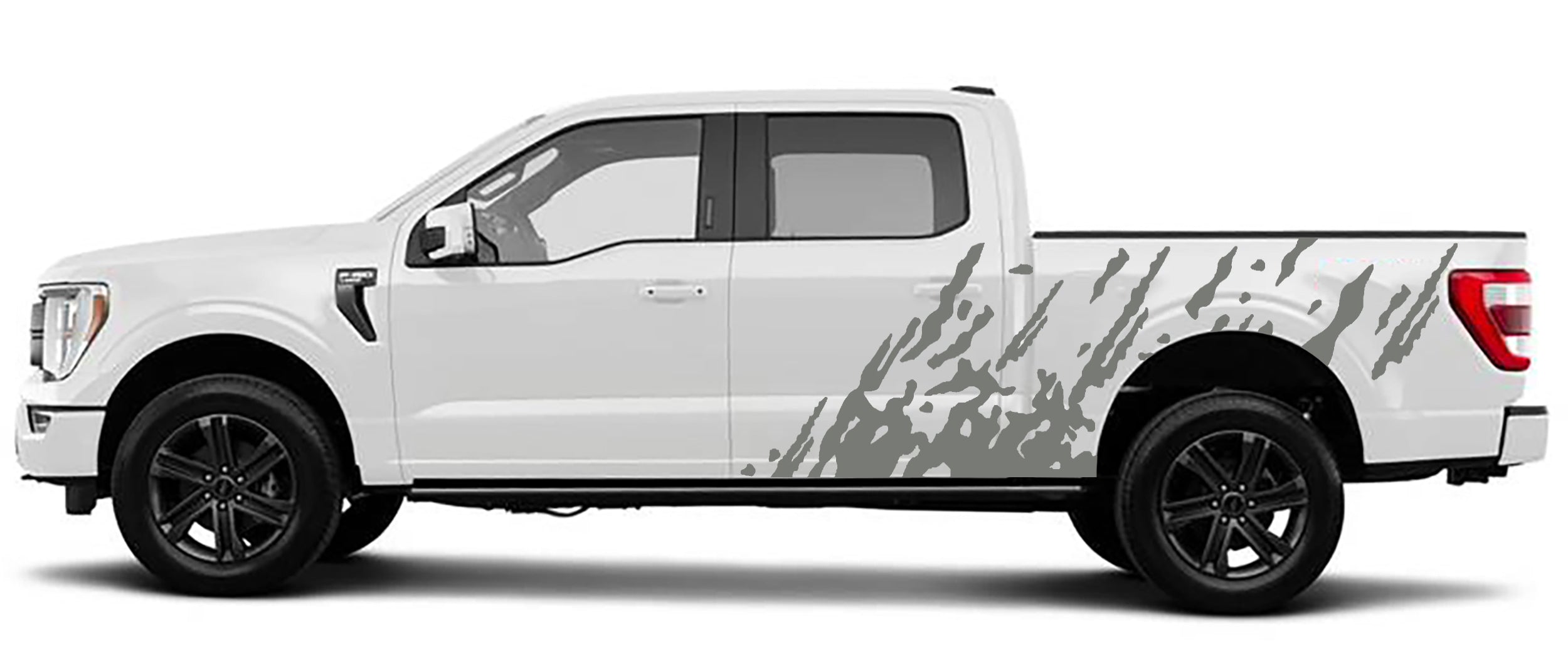 mud splash side graphics for ford f 150 2021 to 2023 models gray