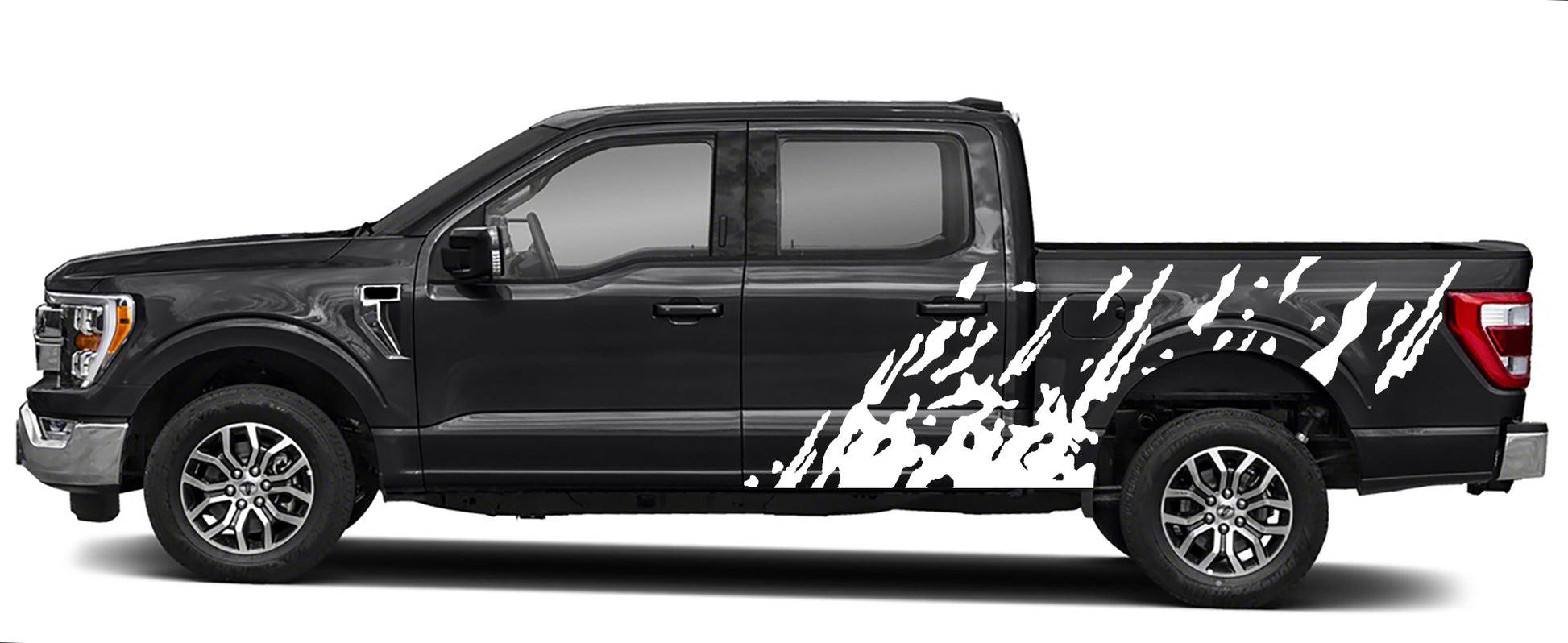 mud splash side graphics for ford f 150 2021 to 2023 models white