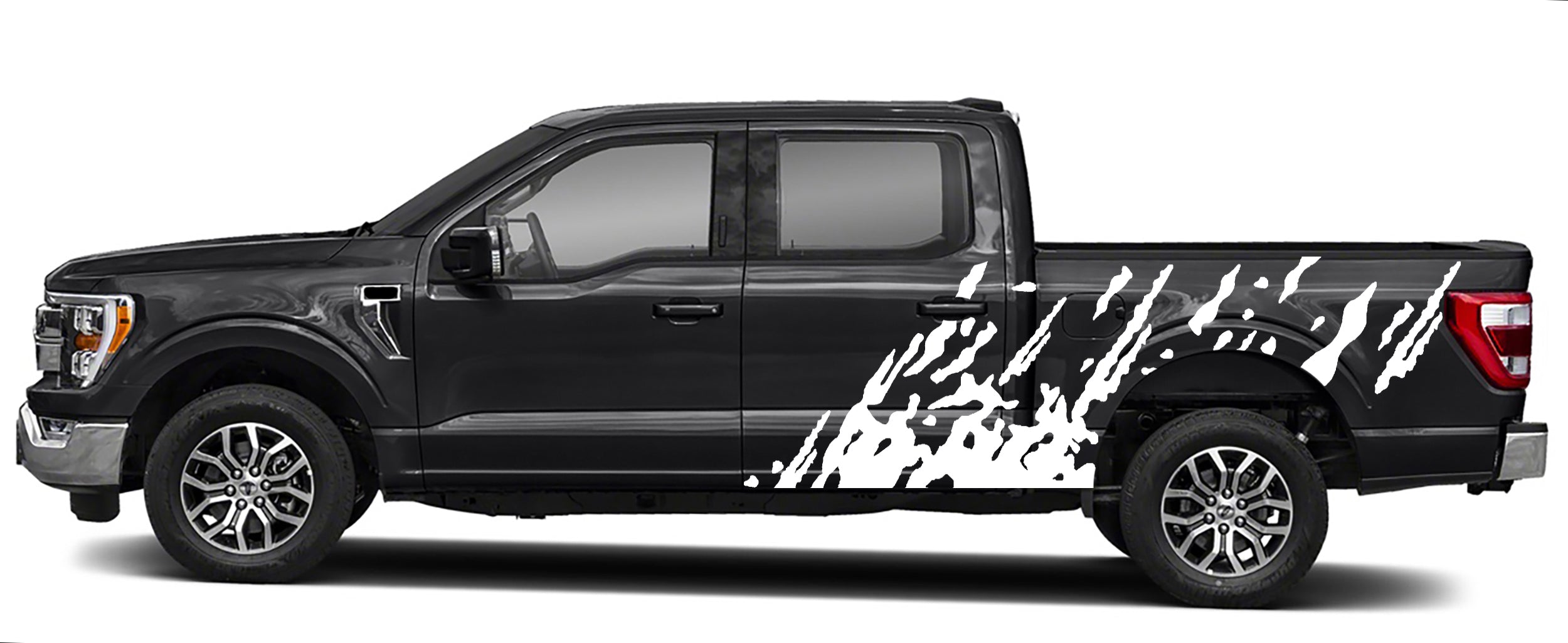 mud splash side graphics for ford f 150 2021 to 2023 models white