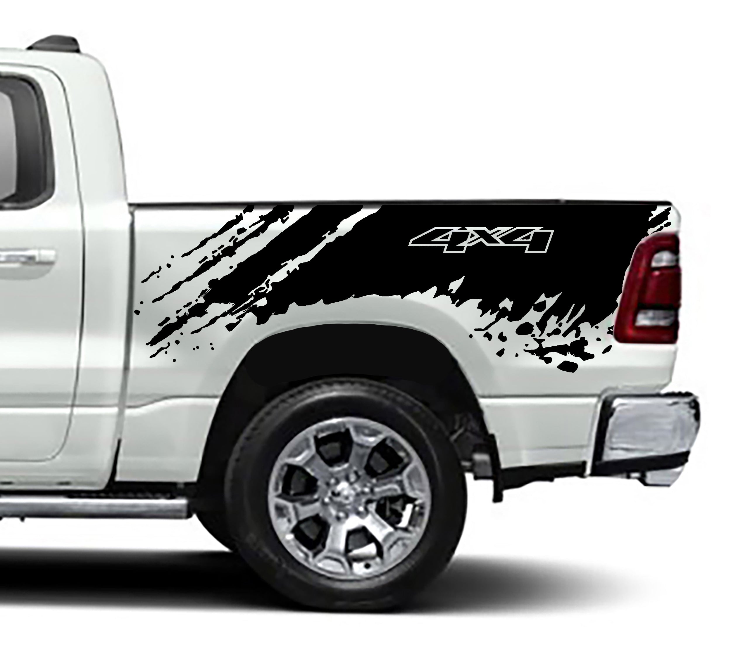 mud splash 4x4 bed graphics for dodge ram 1500 2500 2019 to 2023 models 