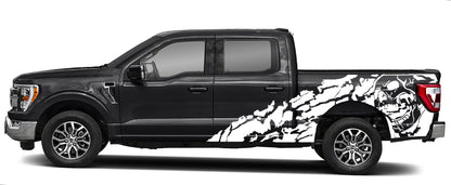 Nightmare side vinyl graphics for ford f 150 2021 to 2023 models white