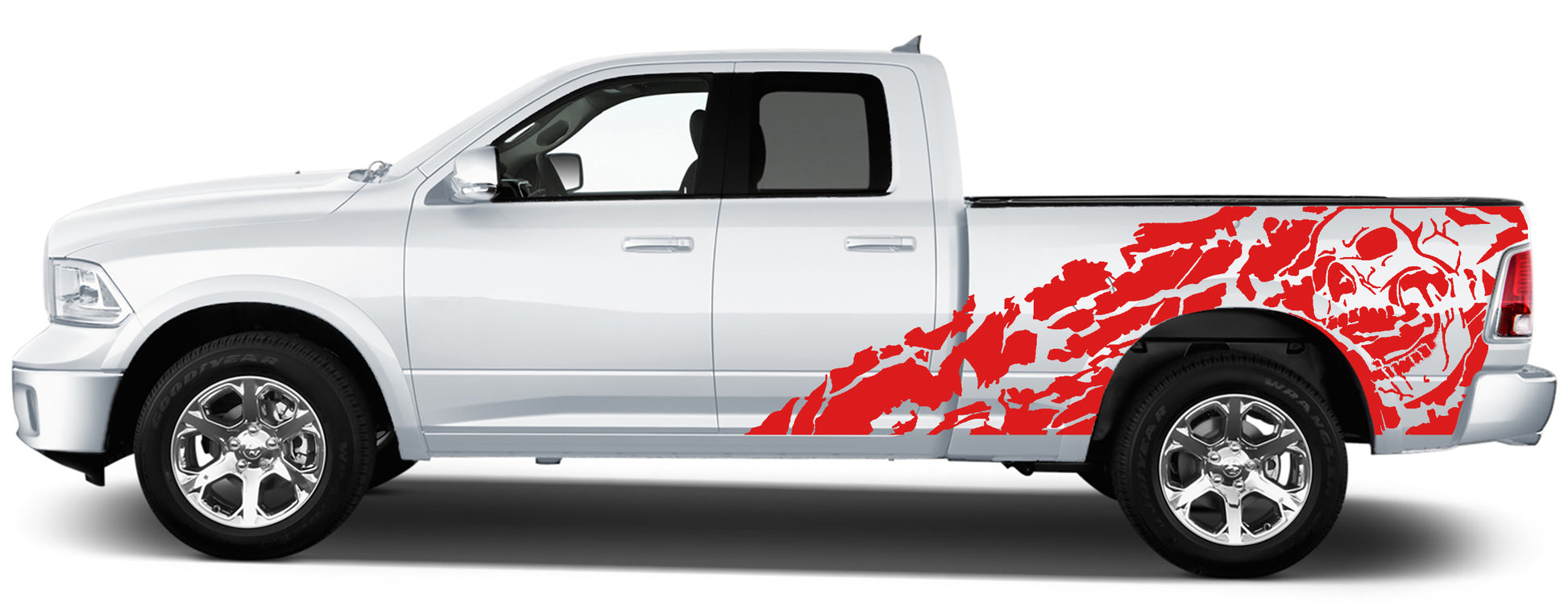 nightmare side graphics for dodge ram 2008 to 2018 models red