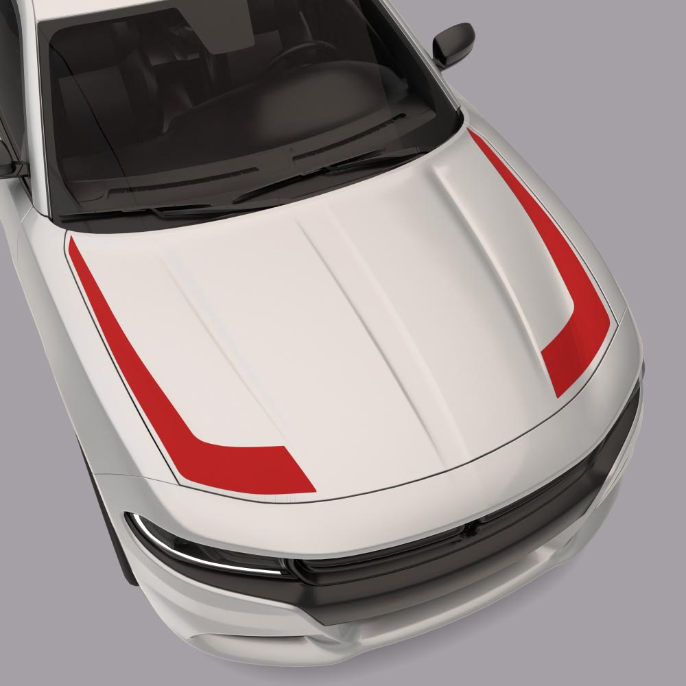 Dodge Charger 2015-2023 Outer Edge Hood Hockey Stripes Vinyl Decal Kit