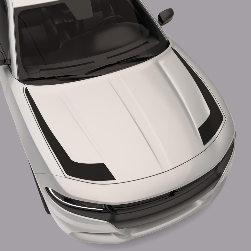 Outer Edge Hood Hockey Stripes white car black stripes