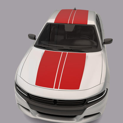 Over The Top Sports Stripes white car red stripes