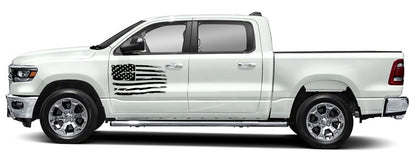 Patriot american flag door graphics for dodge ram 1500 2500 2019 to 2023 models black