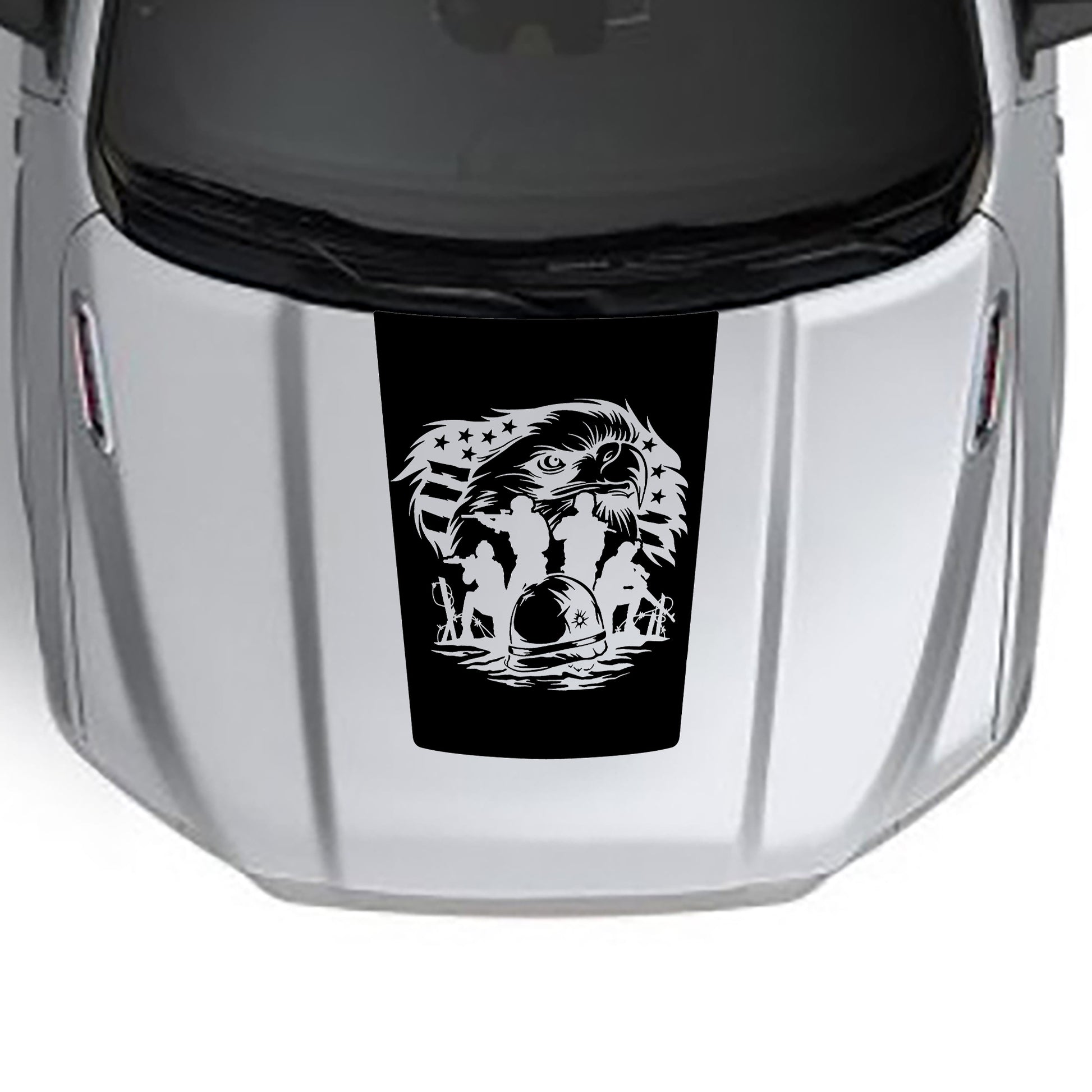 american eagle base hood decal for dodge ram 1500 2019 to 2023 models black