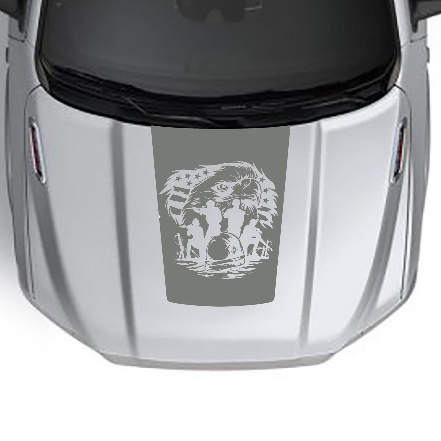 american eagle base hood decal for dodge ram 1500 2019 to 2023 models gray