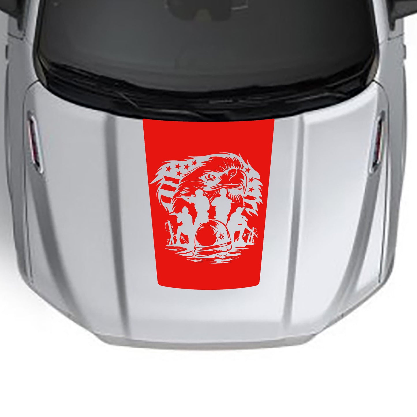 american eagle base hood decal for dodge ram 1500 2019 to 2023 models red