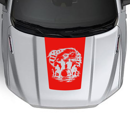 american eagle base hood decal for dodge ram 1500 2019 to 2023 models red