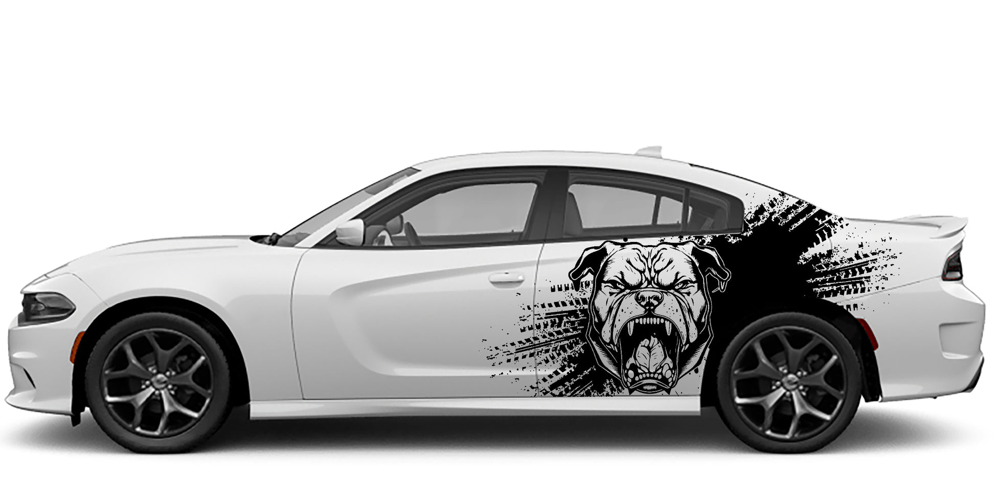Dodge Charger Pitbull Splash Side Decals (Pair) : Vinyl Graphics Kit Fits (2015-2023)