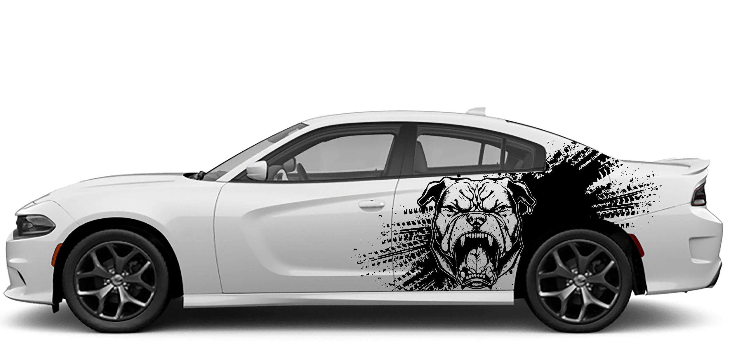 Dodge Charger Pitbull Splash Side Decals (Pair) : Vinyl Graphics Kit Fits (2015-2023)