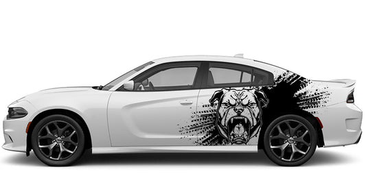 Dodge Charger Pitbull Splash Side Decals (Pair) : Vinyl Graphics Kit Fits (2015-2023)